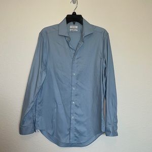 Calvin Klein Mens Button Down Slim Fit Performance Non-Iron 15 32/33